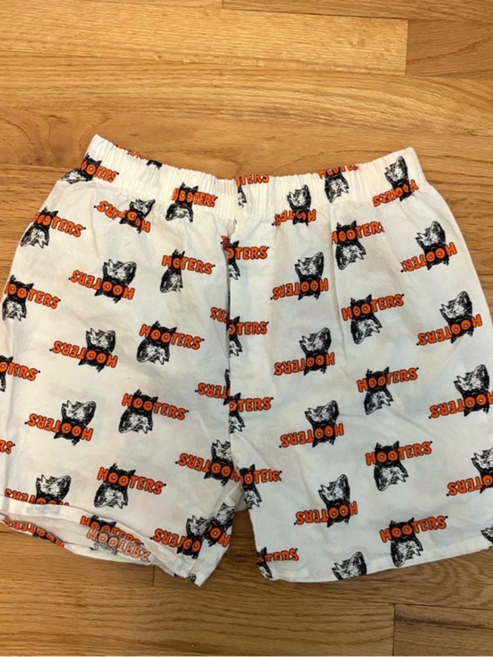 Hooters Boxer Rebellion White Boxer Shorts with Orange and Black Logo Print